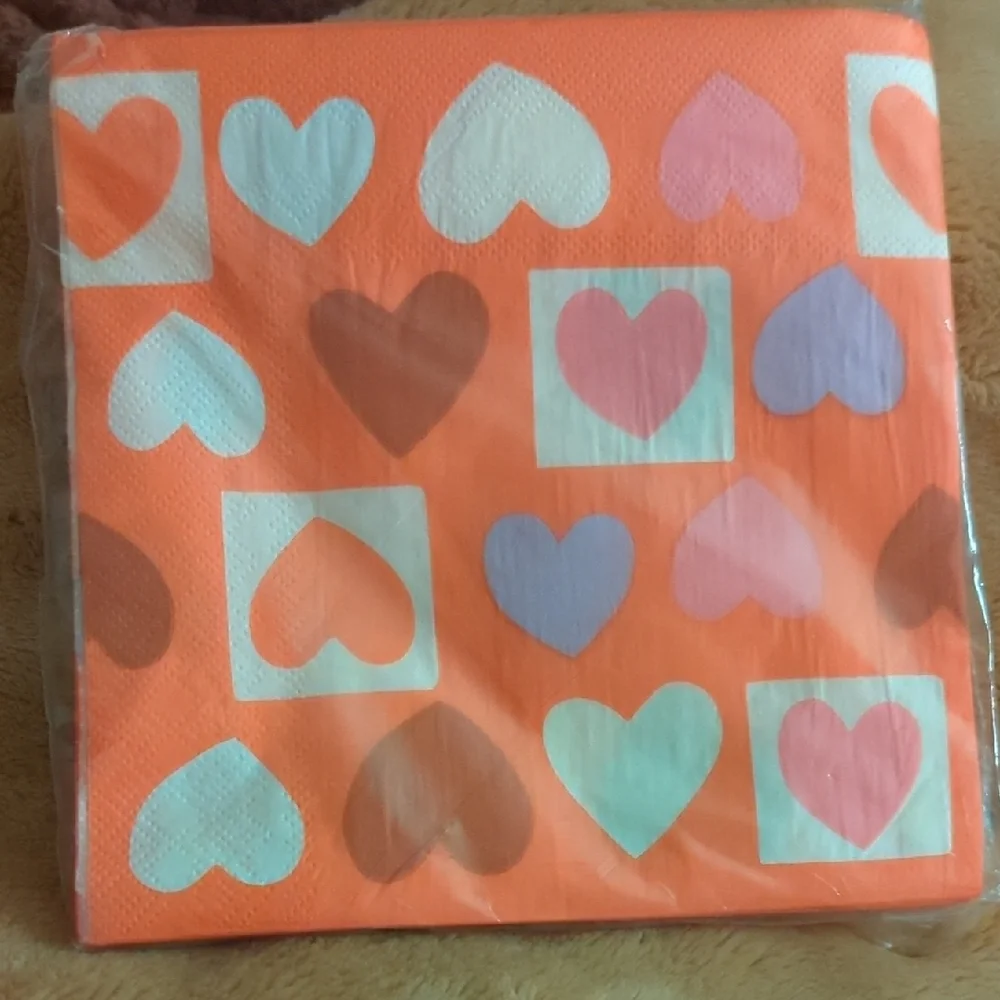 Valentine's Day Heart Napkins - Pink and Red